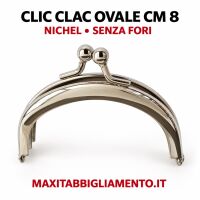 CLIC CLAC OVALE CM 8 NICHEL (no fori)