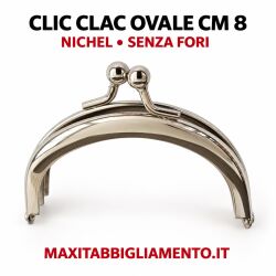 CLIC CLAC OVALE CM 8 NICHEL (no fori)