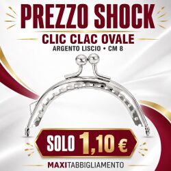 CLIC CLAC OVALE ARGENTO LISCIO CM 8