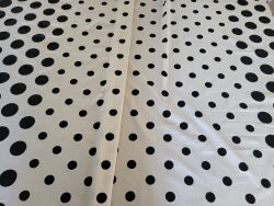 4225B COTONE AVORIO POIS NERI FASCE 150X100